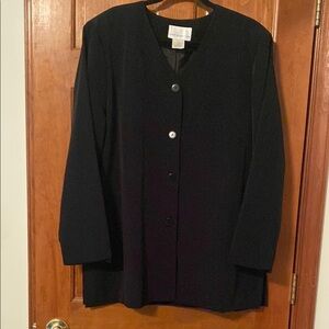Susan Graver Black Button Front Tailored Blazer size xl